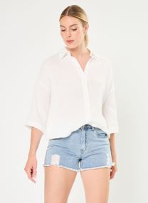 Robes Chemise Robe chemise - Vmnatali 3/4 Long Overshirt Noos femme blanc