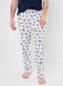 Joggers Pantalon de pyjama Polo Bear coton rayé hombre blanco