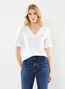Tee-shirts manches courtes T-shirt - Tee Shirt col V TF7300 femme blanc