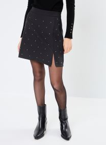 Faldas cortas Pcpeva Rhinestone Hw Mini Skirt mujer negro