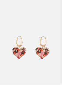 Boucles d'oreilles Boucles d'oreilles Balagane cœurs à imprimé fleur rose