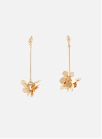 Boucles d'oreilles Boucles d'oreilles pendantes avec fleurs en métal or